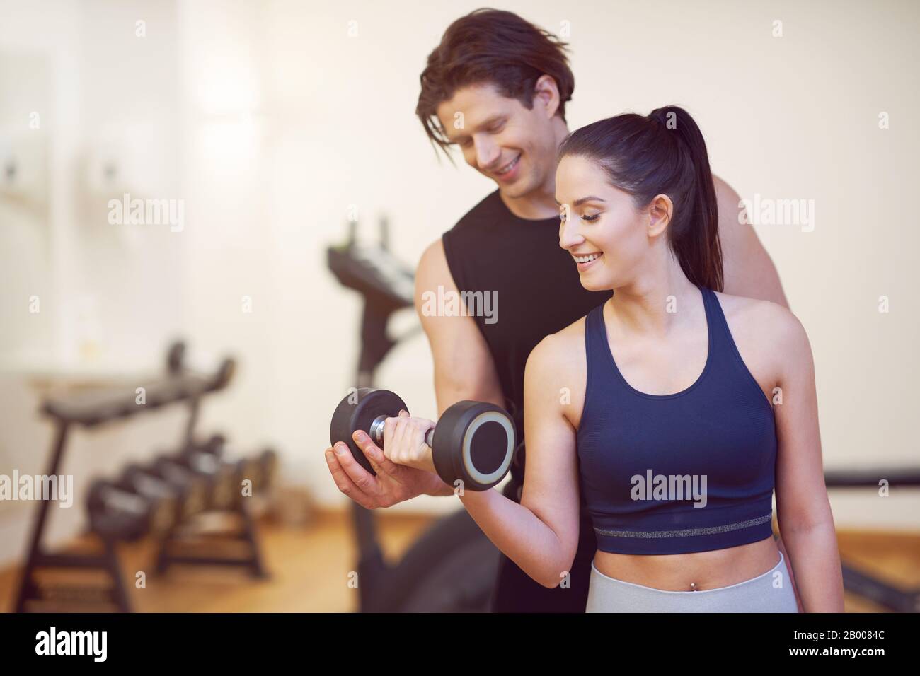 Fit couple at the gym looking very attractive Stock Photo - Alamy