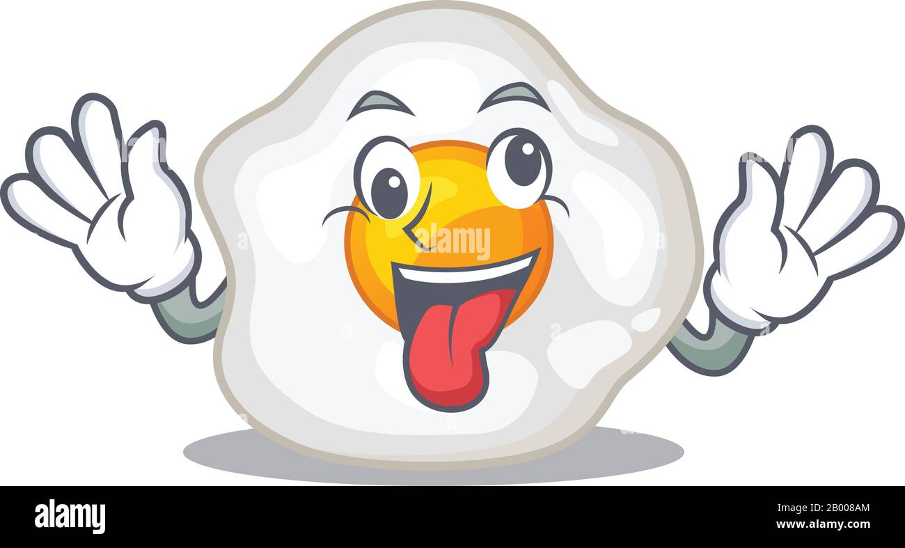 Cute Sneaky Fried Egg Cartoon Character With A Crazy Face Stock Vector Image Art Alamy