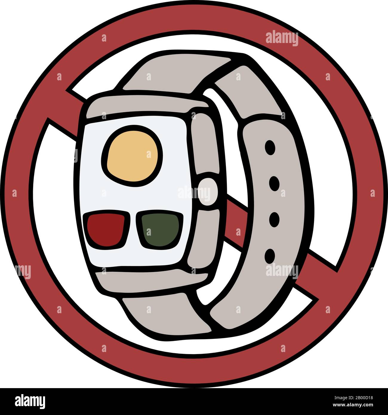 Fitness tracker smart watch with heart rate monitor ban, cartoon doodle ...