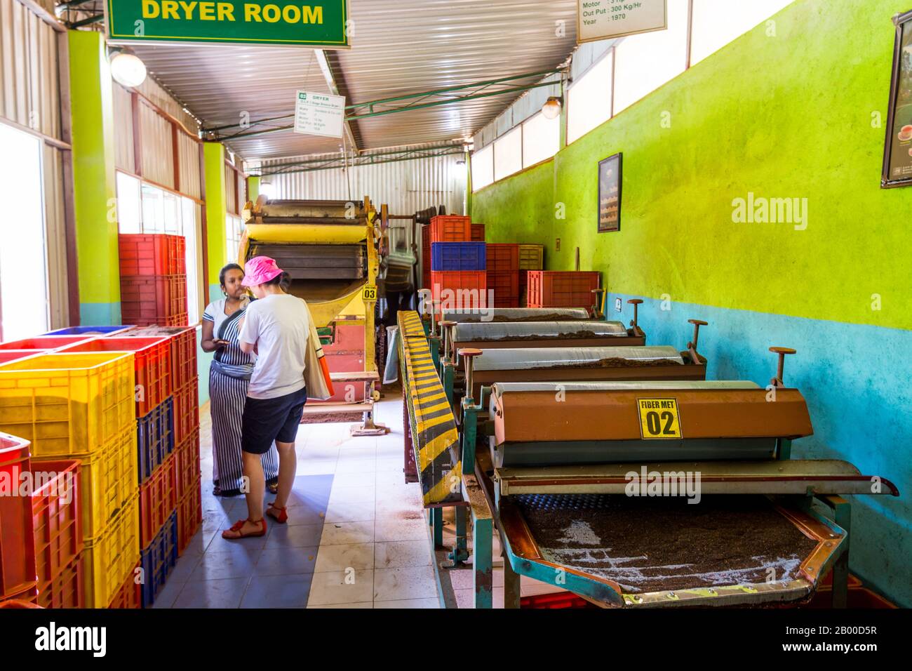 Factory making tea in Sri Lanka. Inside a tea factory, the ower is