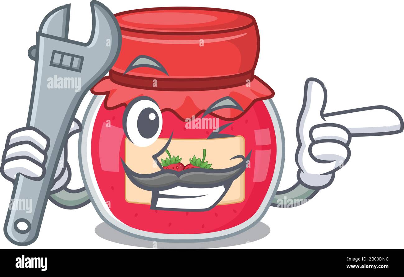 smart-mechanic-strawberry-jam-cartoon-character-design-stock-vector-image-art-alamy