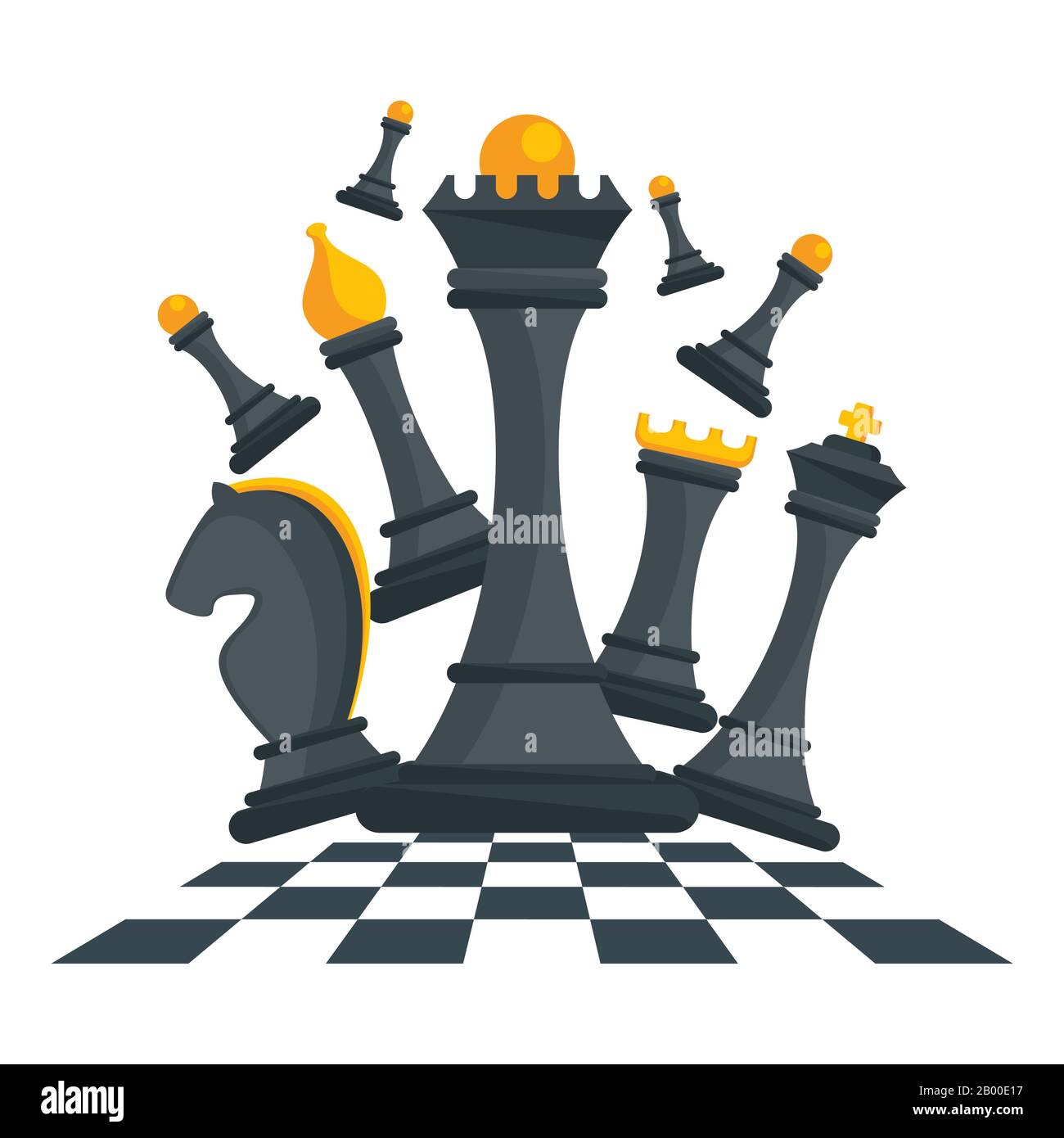 King. Chess Figure. the Game. Chess Tournament. Logic Game. Cartoon Style  Stock Vector - Illustration of hobby, strategy: 216928841