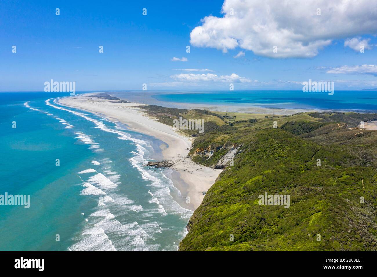 Farewell Spit, headland, Golden Bay, South Island, New Zealand Stock