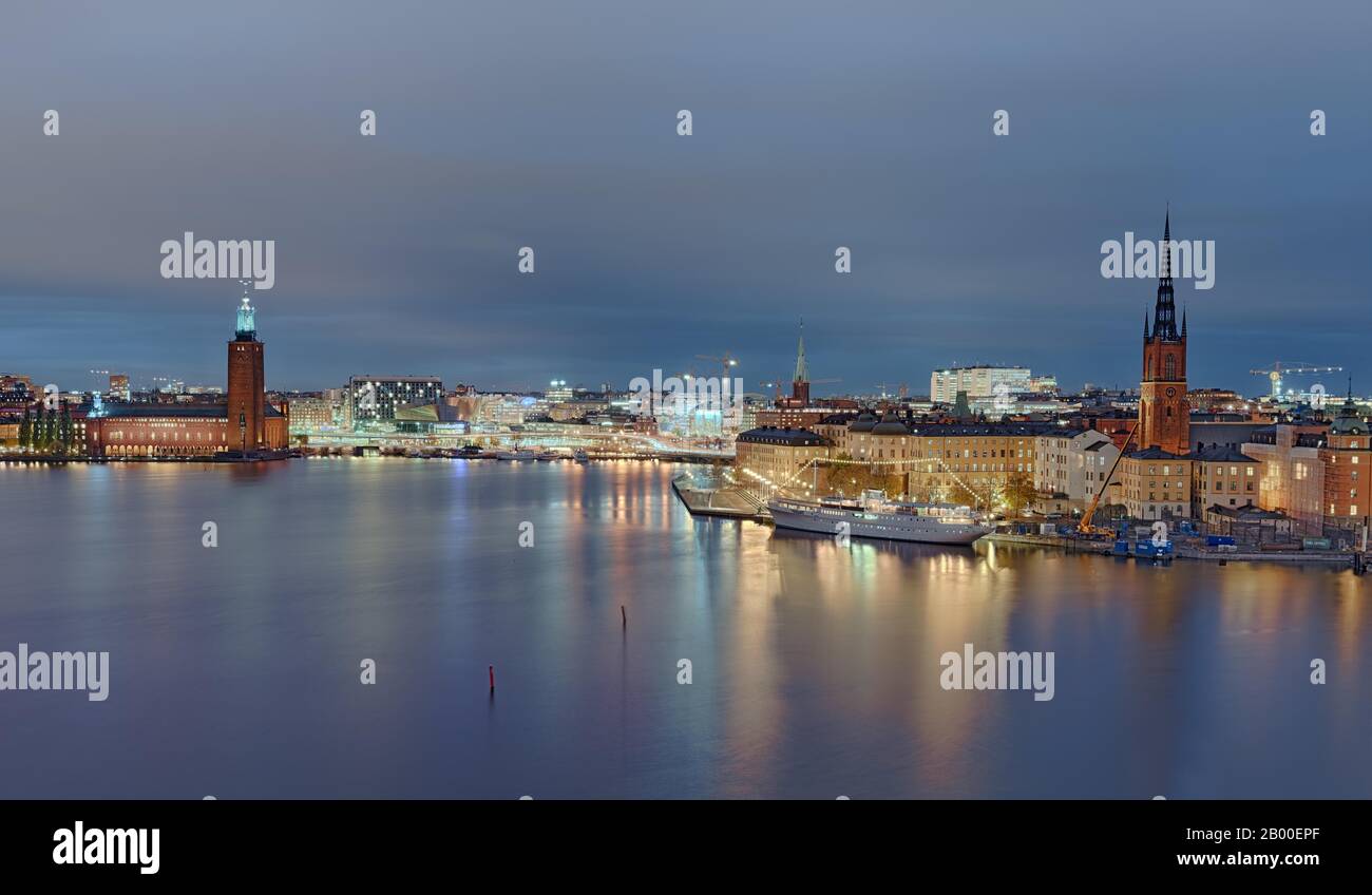 Gamla Stan, night, Stockholm Sweden Stock Photo