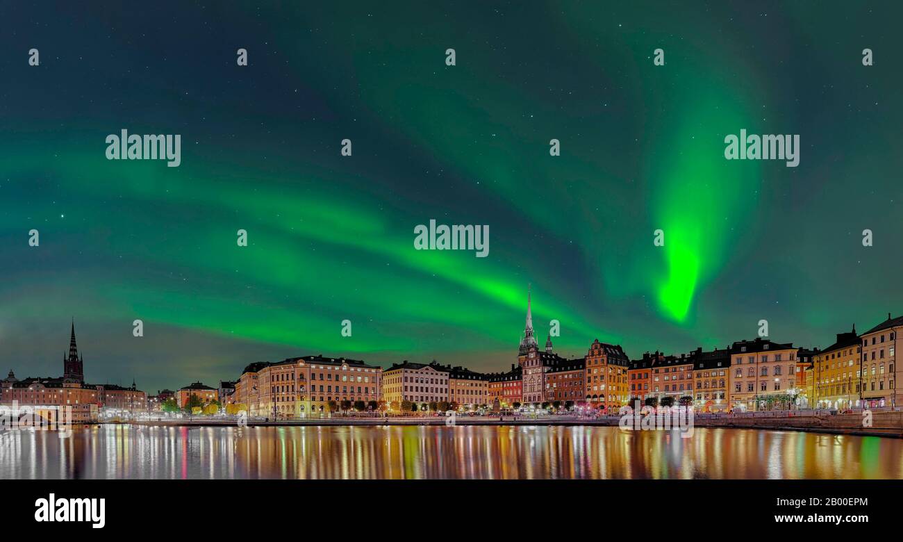 Gamla Stan, Northern Lights, Stockholm, Sweden Stock Photo Alamy