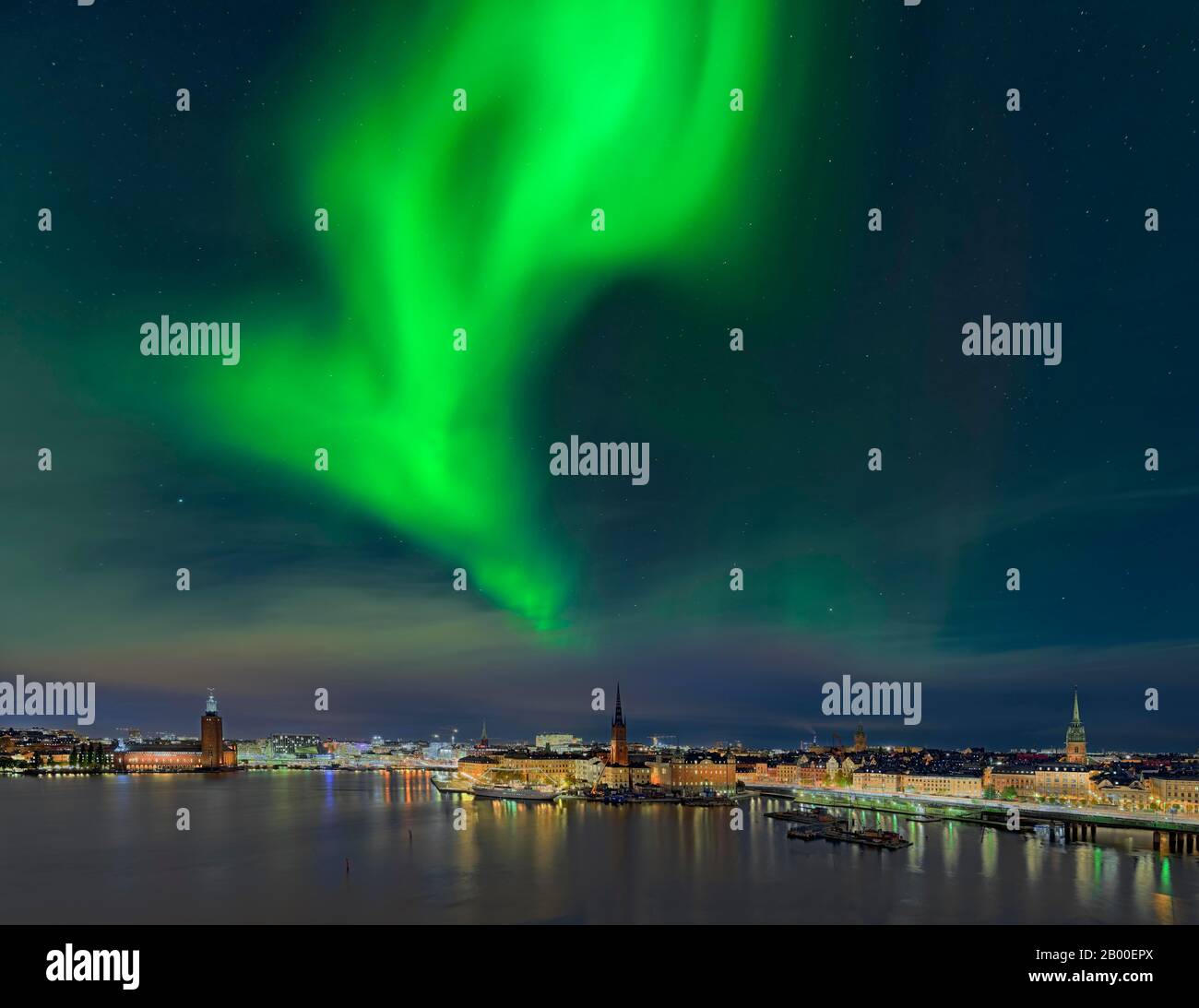 Northern lights over Stockholm, Sweden Stock Photo - Alamy