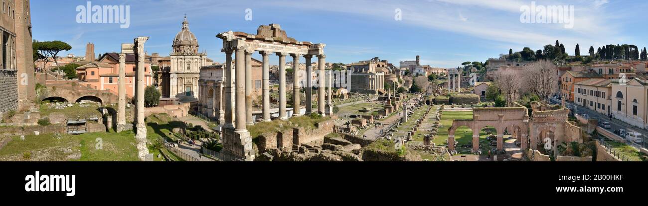 Rome ( Roman Forum - Foro Romano), UNESCO World Heritage Site - Lazio, Italy, Europe Stock Photo