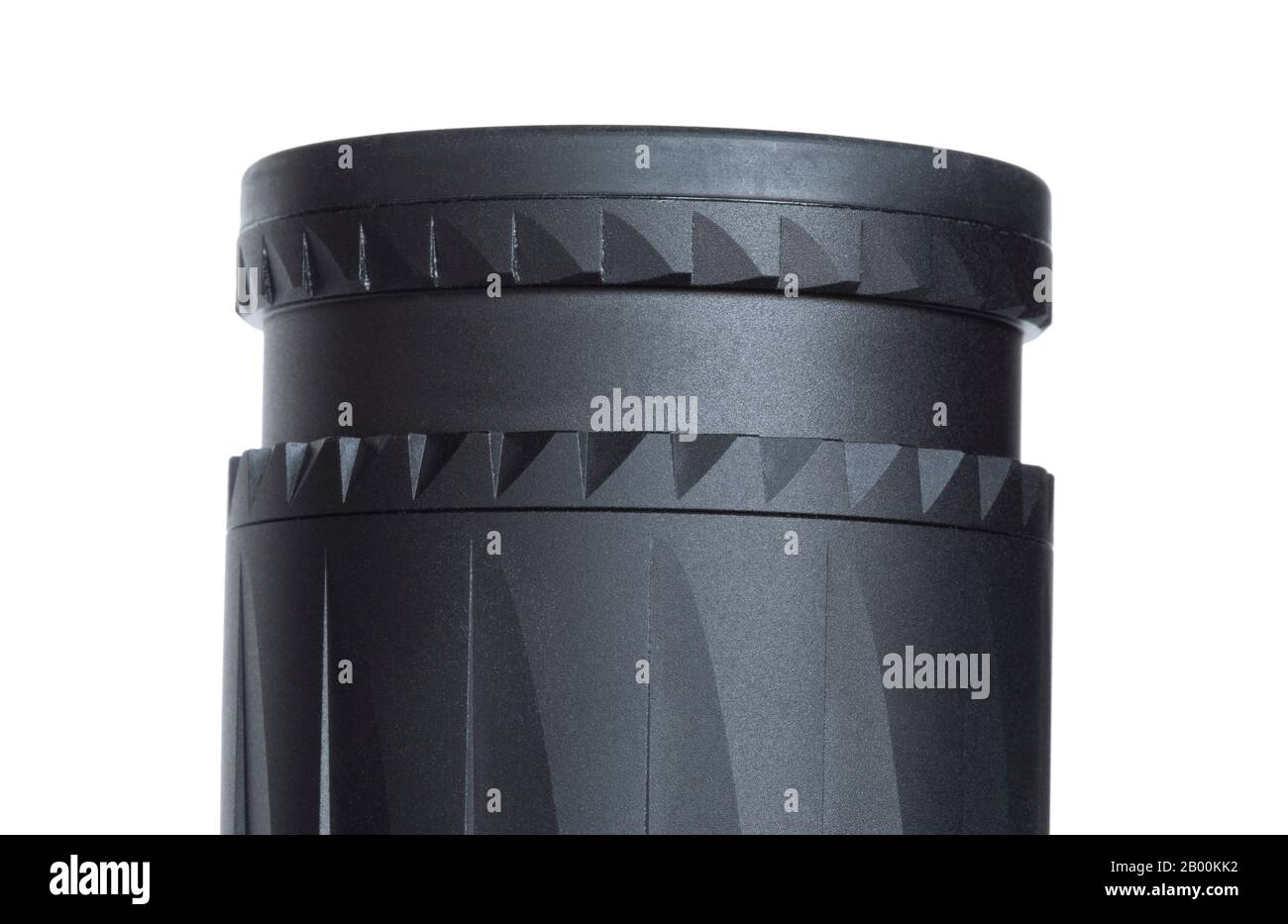 Diopter adjustment knob on a riflescope isolated on white Stock Photo