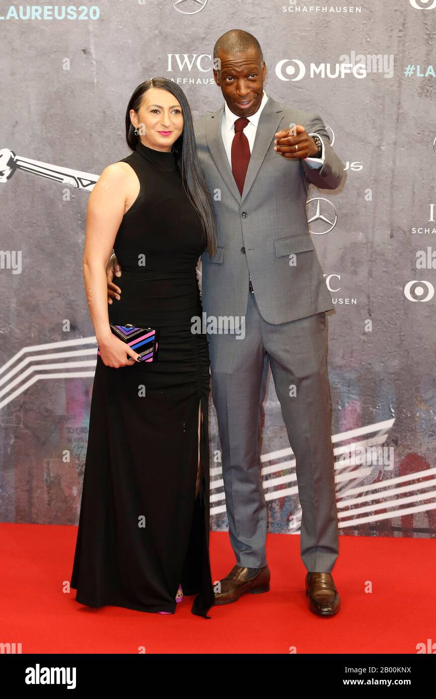 Berlin, Deutschland. 17th Feb, 2020. Michael Johnson and Armine Shamiryan on the red carpet at the LAUREUS World Sports Award 2020 in Berlin. | usage worldwide Credit: dpa/Alamy Live News Stock Photo