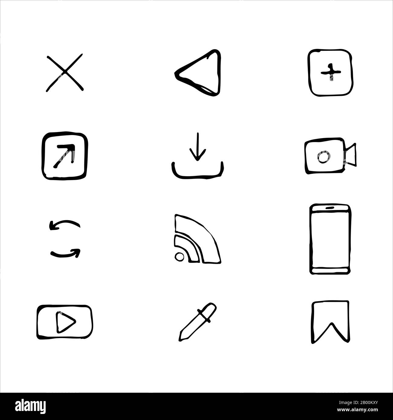 Business set of icons drawn by hand Stock Vector Image & Art - Alamy
