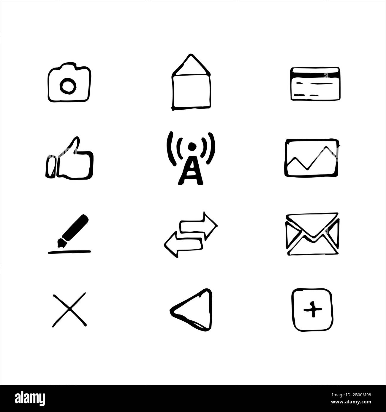 Business set of icons drawn by hand Stock Vector Image & Art - Alamy
