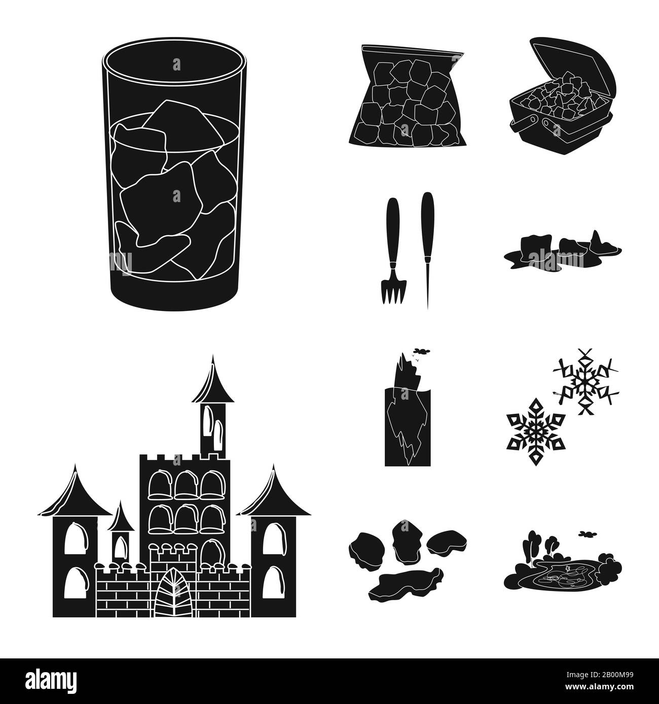 Vector design of cold and transparent icon. Set of cold and water stock ...