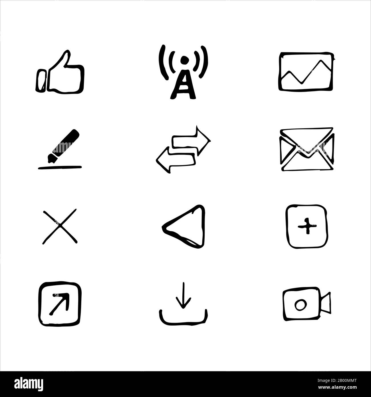 Business set of icons drawn by hand Stock Vector Image & Art - Alamy