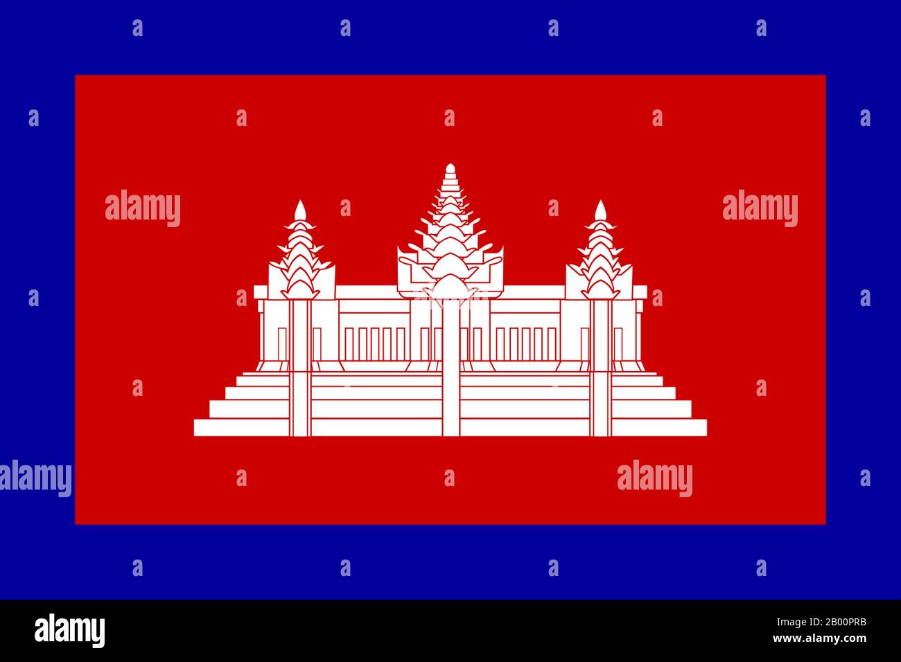 Cambodia Flag Of Cambodia Under French Rule 1863 1945 1945 1948 Three Towers Of Angkor Wat In White On A Red Field Surrounded By A Dark Blue Border Lexicon Cc By 2 0 License Stock Photo Alamy