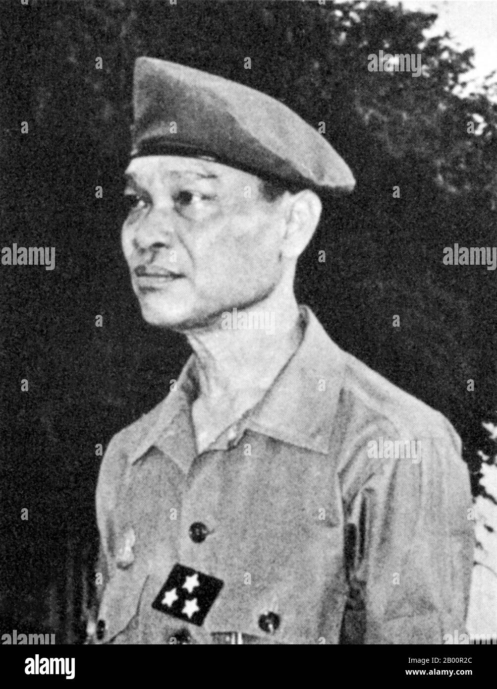 Cambodia: Neak Ang Rajavong Sisowath Sirik Matak (1914-1975).  Prince Sisowath Sirik Matak (January 22, 1914 — April 21, 1975) was a member of the Cambodian royal family. He was mainly notable for his involvement in the 1970 right-wing coup against his cousin, Prince Norodom Sihanouk, and for his subsequent establishment, along with Lon Nol, of the Khmer Republic. He refused to flee the advancing Khmer Rouge and was captured and executed in April, 1975. Stock Photo