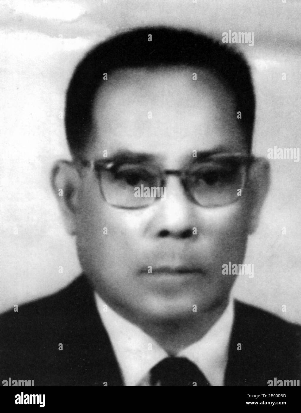 Cambodia: Son Ngoc Thanh (1908–1977) was a Cambodian nationalist and republican politician.  Son Ngoc Thanh (1908–1977) was a Cambodian nationalist and republican politician, with a long history as a rebel and (for brief periods) as a government minister. He was an arch opponent of King Norodom Sihanouk, and an anti-communist. He died in custody in Vietnam in 1977. Stock Photo