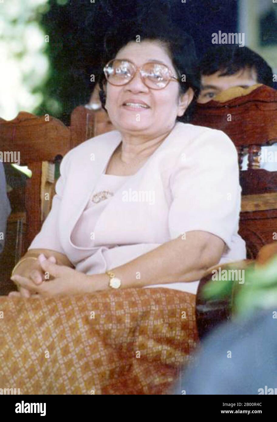 Cambodia: Ieng Thirith (born 1932), former member of the Khmer Rouge Central Committee. Wife of Ieng Sary and sister-in-law of Pol Pot, she was Khmer Rouge Minister of Social Action (1975-79). Ieng Thirith was arrested by the Extraordinary Chamber in the Courts of Cambodia (ECCC) in November 2007 with her husband, Ieng Sary, suspected of genocide, war crimes and crimes against humanity. Stock Photo