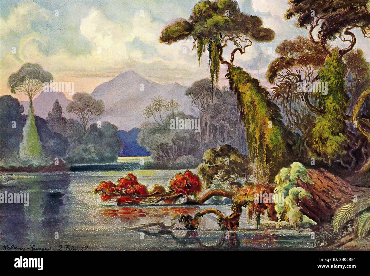 Watercolor painting sri lanka in hi-res stock photography