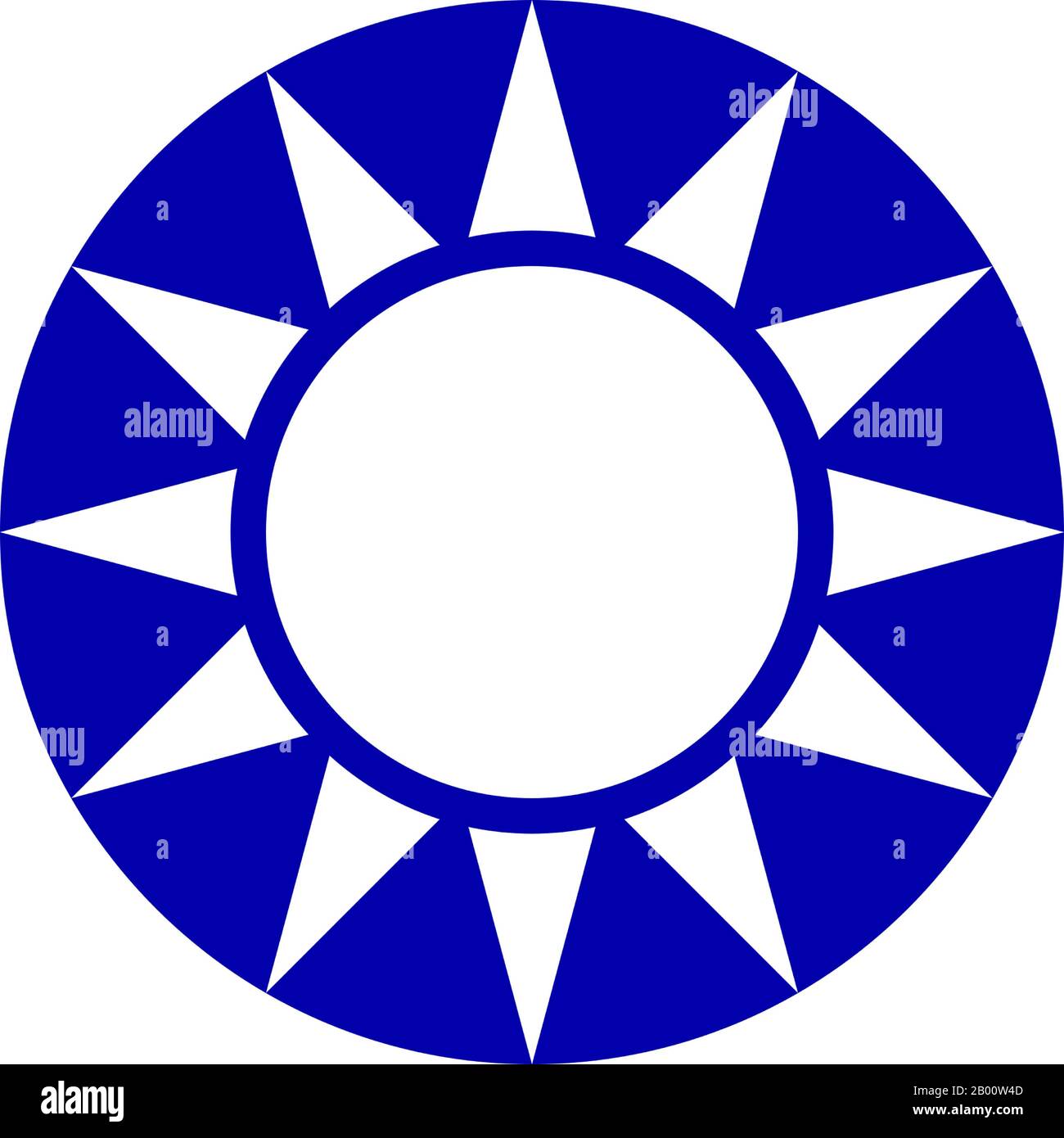 China: The blue-and-white emblem of the Kuomintang (Guomindang).  'Blue Sky with a White Sun', the party emblem of the Kuomintang/Guomindang, the Chinese Nationalist Party. Stock Photo