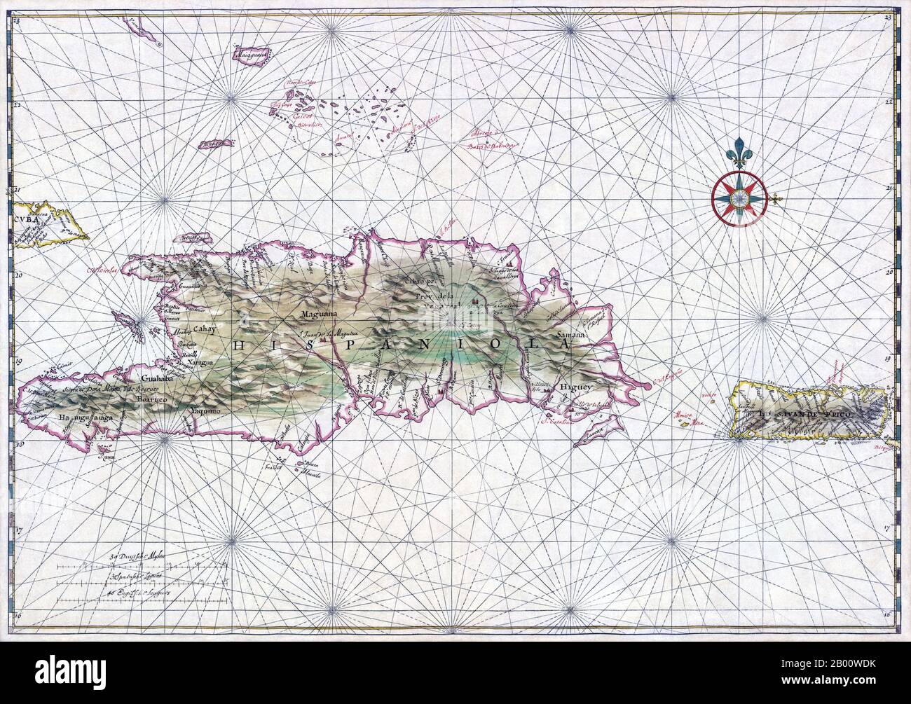 Puerto Rico Colonial Map Hispaniola: Nautical chart of Haiti, the Dominican Republic and Puerto ...