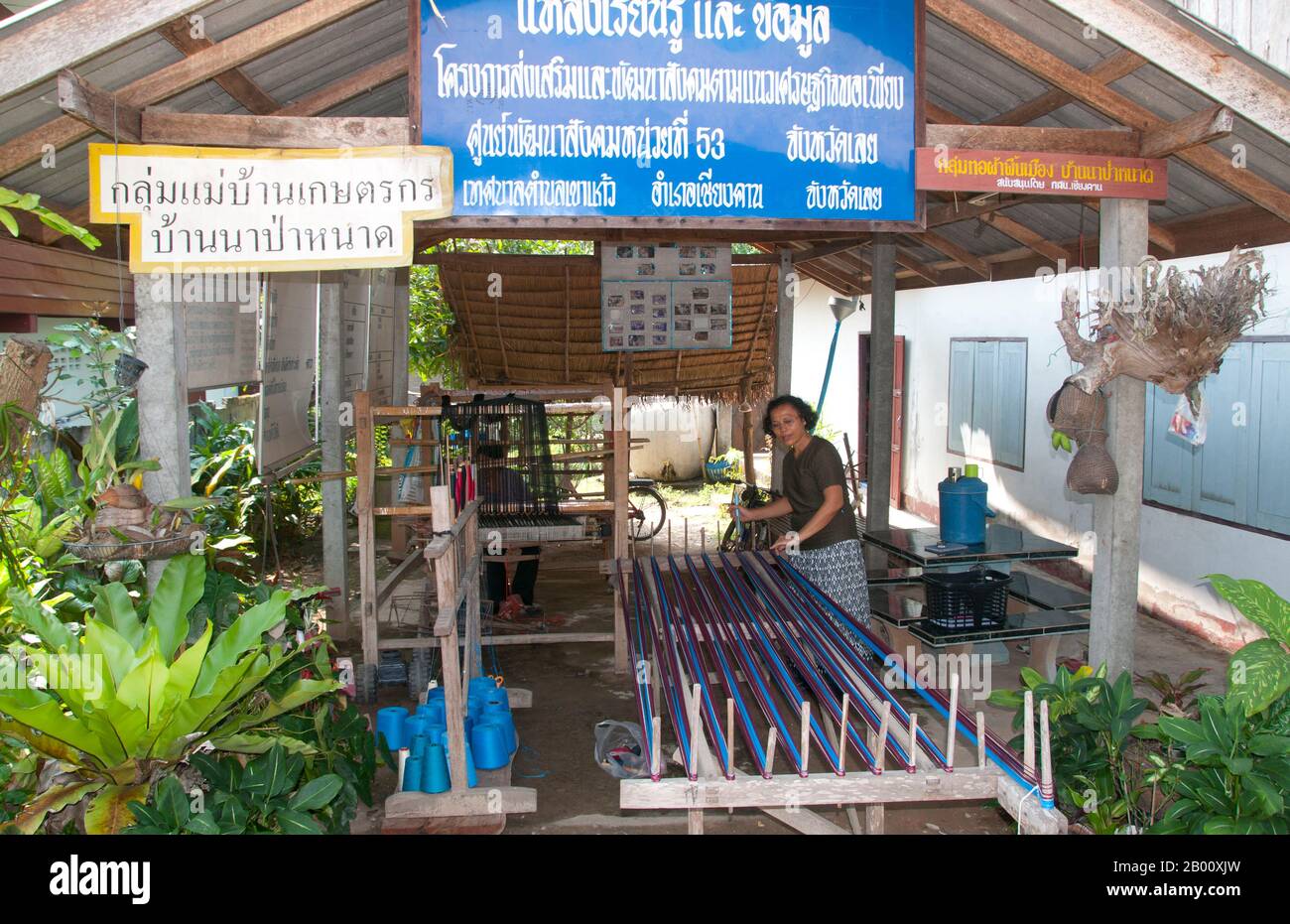 Thailand A weaving cooperative, Ban Na Pa Nat Tai Dam Cultural Village