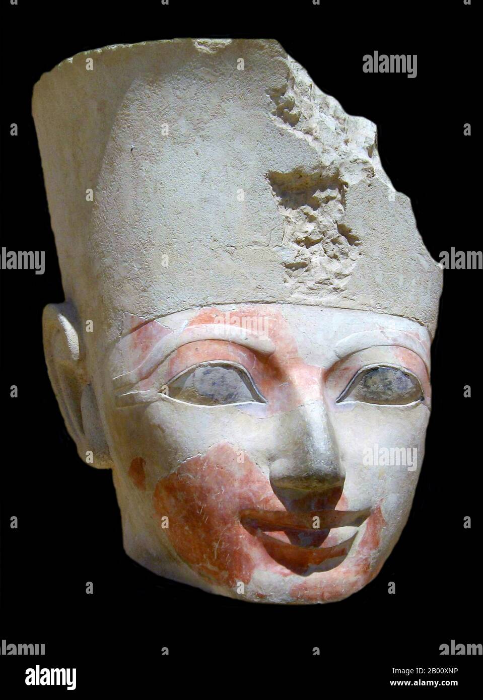 Egypt: Queen Hatshepsut (1508-1458 BCE), Fifth Pharaoh of the 18th Dynasty of Ancient Egypt.  Hatshepsut (1508–1458 BC) was the fifth pharaoh of the eighteenth dynasty of Ancient Egypt. She is generally regarded by Egyptologists as one of the most successful pharaohs, reigning longer than any other woman of an indigenous Egyptian dynasty. Stock Photo