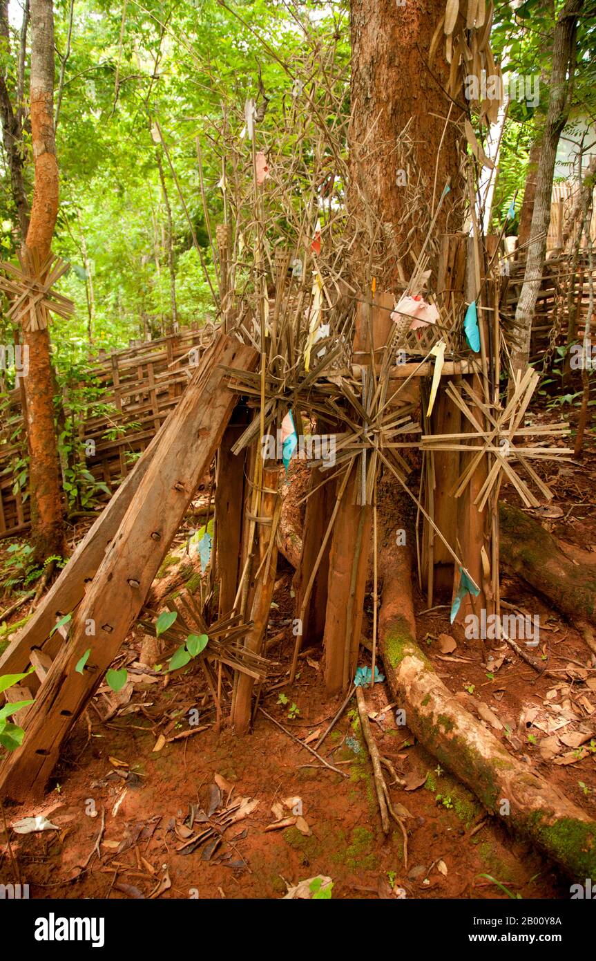 Thailand: Akha shrine, Ban Huai Kee Lek, Chiang Rai Province, Northern ...