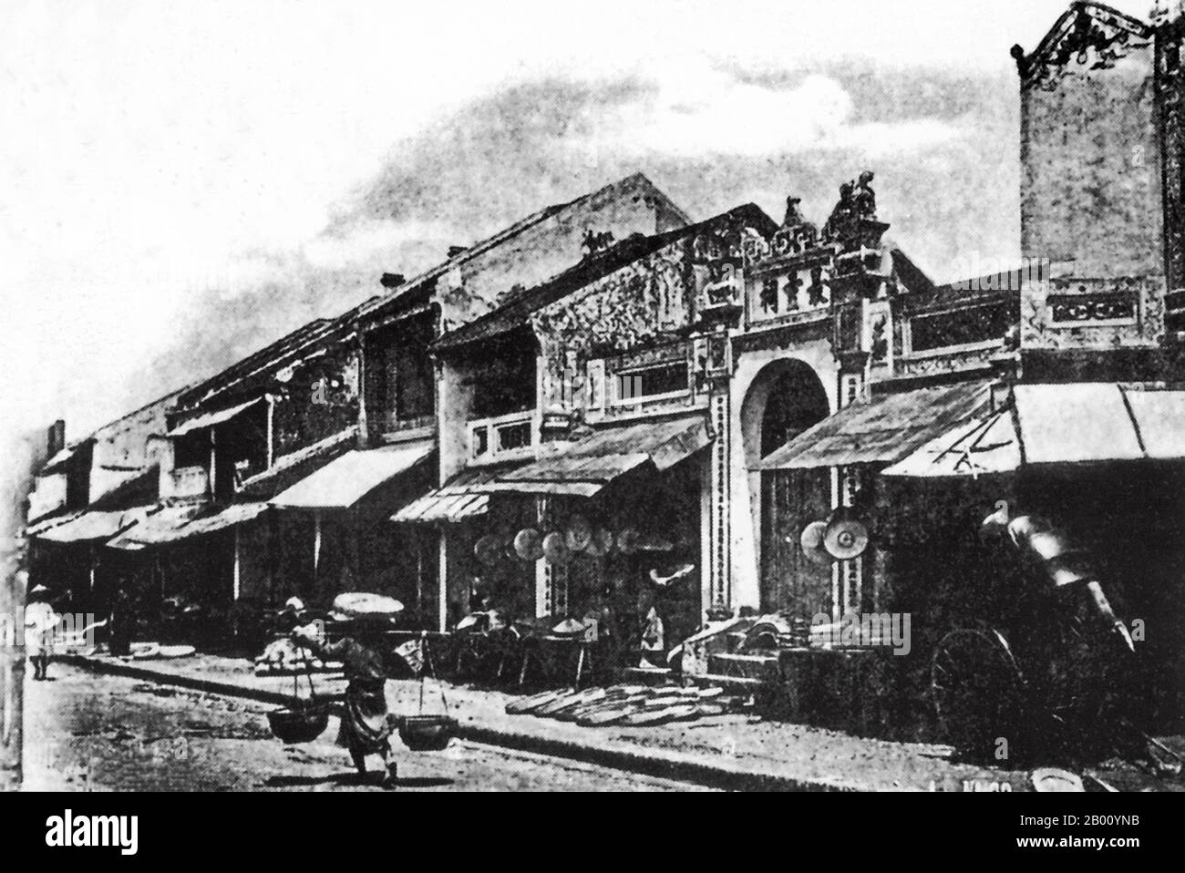 Vietnam: Hang Non or Hat Street, Old Quarter, Hanoi, 1905. The Old Quarter,  near Hoan Kiem Lake, consisted of only about 36 streets at the beginning of  the 20th century. Each street