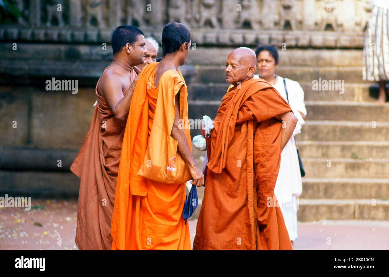 Sri Lanka Monks at the sacred bodhi tree (Jaya Sri Maha Bodhi
