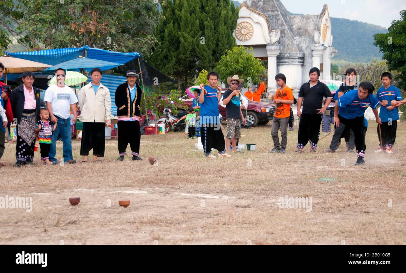 Thailand Top spinning competition, Hmong New Year celebrations, Chiang