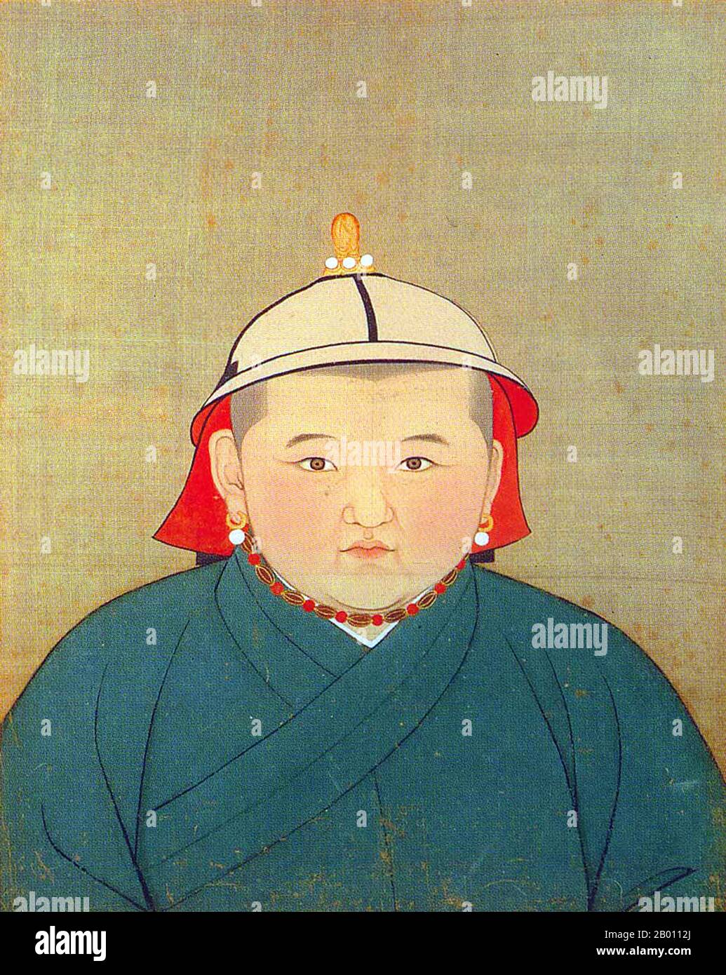 Rinchinbal (1326-December 14, 1332), was a son of Kusala who was briefly installed to the throne of the Yuan Dynasty, but died soon after he seized the throne of Khagan of the Mongols and Emperor of China. He was the shortest-reigning monarch in the imperial history of Mongolia.  Rinchinbal Khan, the son of Huslen Khan, was born in 1325, the red tiger year. In 1332, the black monkey year, he assumed the throne and two months later he passed away. Stock Photo
