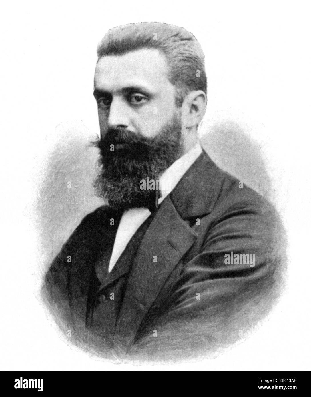 Austria/Israel: Theodor Herzl (May 2, 1860 – July 3, 1904), Austrian journalist and Zionist. Photograph by Carl Pietzner (1853-1927), 2 January 1897.  Theodor Herzl (1860-1904), born Benjamin Ze’ev Herzl, also known as in Hebrew as Hozeh HaMedinah, or 'Visionary of the State' was an Austro-Hungarian journalist and the father of modern political Zionism and in effect the State of Israel. He was born and died in Austria; in 1949 his remains were moved from Vienna to be reburied on Mount Herzl in Jerusalem. Stock Photo