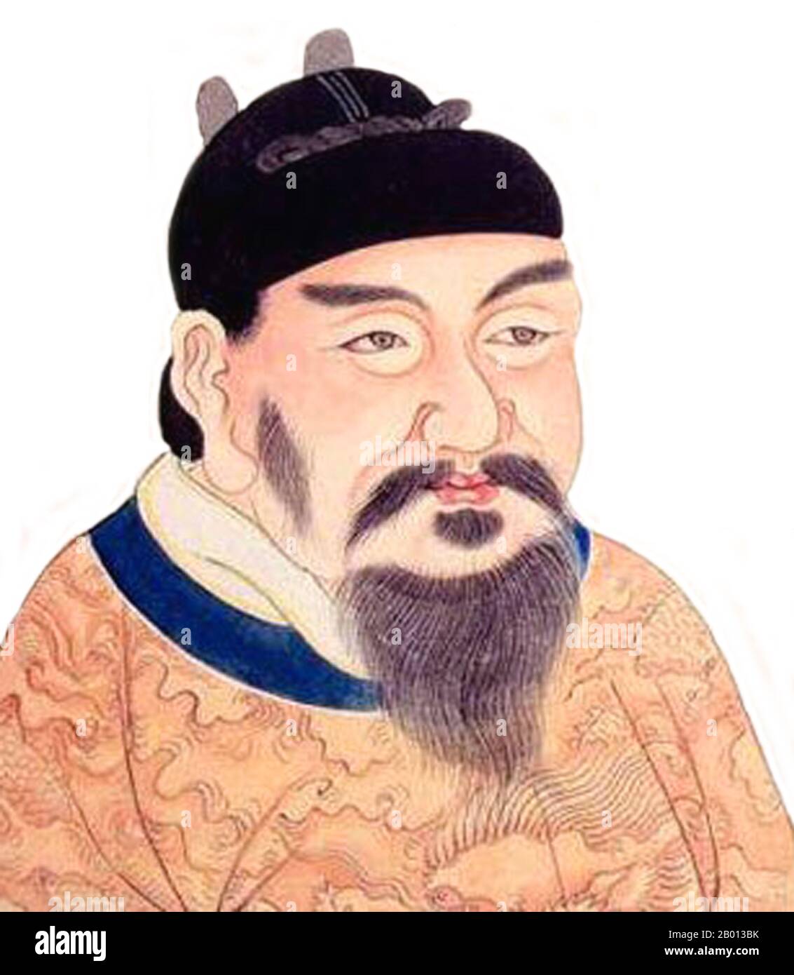 China: Emperor Gaozong (Tang Lizhi, 21 July 628 – 27 December 683), 3rd ruler of the Tang Dynasty (r. 649-683). Portrait, 18th century.  Emperor Gaozong of Tang, personal name Li Zhi and courtesy name Weishan, was the third emperor of the Tang Dynasty. Emperor Gaozong was the son of Emperor Taizong and Empress Zhangsun. Emperor Gaozong was aided in his rule by Empress Wu during the later years of his reign after a series of strokes left him incapacitated. Emperor Gaozong delegated all matters of state to his wife and after he died in 683, power fell completely into the hands of Empress Wu. Stock Photo