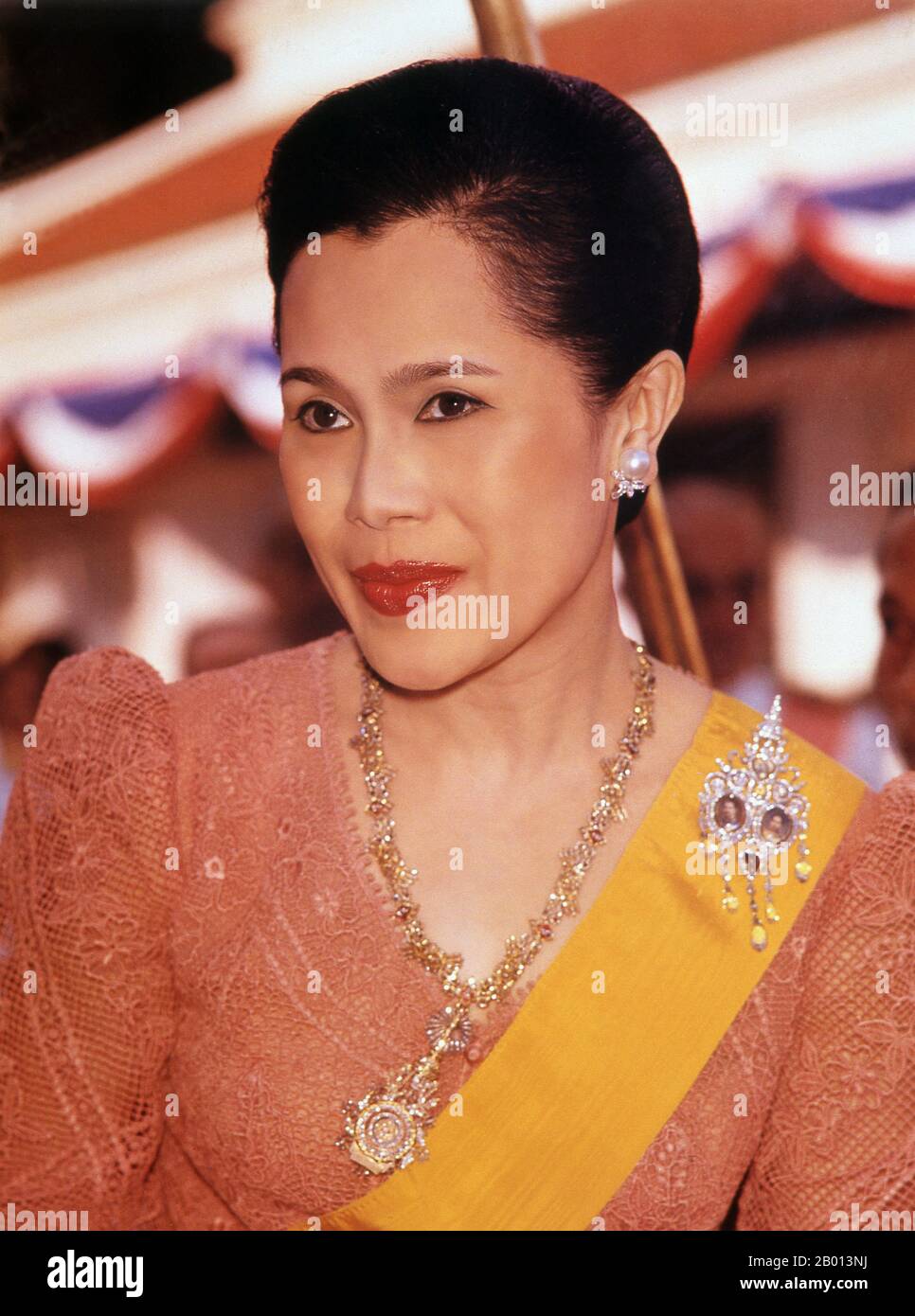 Thailand: Queen Sirikit (12th August 1932 - ), consort of Bhumibol Adulyadej (Rama IX), King of Thailand, c. 1970s.  Somdet Phra Nang Chao Sirikit Phra Borommarachininat, born Mom Rajawongse Sirikit Kitiyakara on August 12, 1932), is the queen consort of Bhumibol Adulyadej, King (Rama IX) of Thailand. She is the second Queen Regent of Thailand (the first Queen Regent was Queen Saovabha Bongsri of Siam, later Queen Sri Patcharindra, the queen mother). She suffered a stroke on 21 July 2012, and has not been seen in public since. Stock Photo