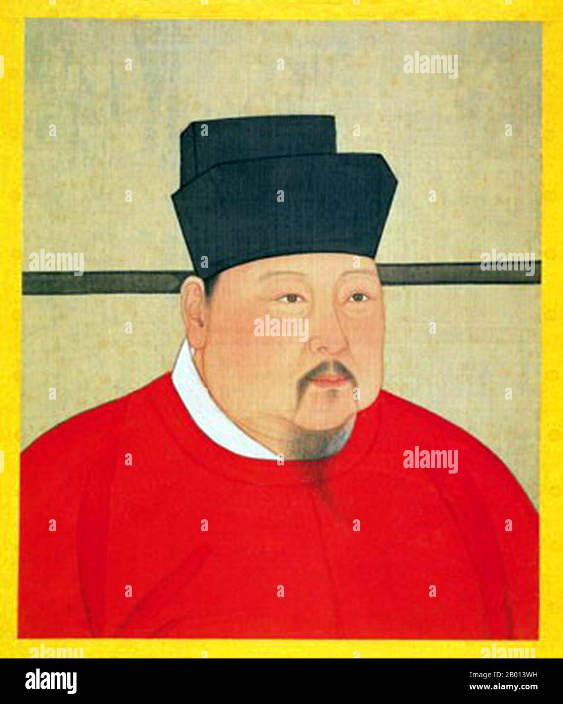 China: Emperor Zhengzong (Zhao Heng, 23 December 968 - 23 March 1022), 3rd ruler of the (Northern) Song Dynasty (r. 997-1022). Hanging scroll painting, c. 997-1022.  Zhenzong of Song, personal name Zhao Heng and previously known as Zhao Dechang, Zhao Yuanxiu and Zhao Yuankan, was the third emperor of the Song Dynasty. His reign was noted for the consolidation of power and the strengthening of the dynasty. The country prospered, and its military might was further reinforced. Stock Photo