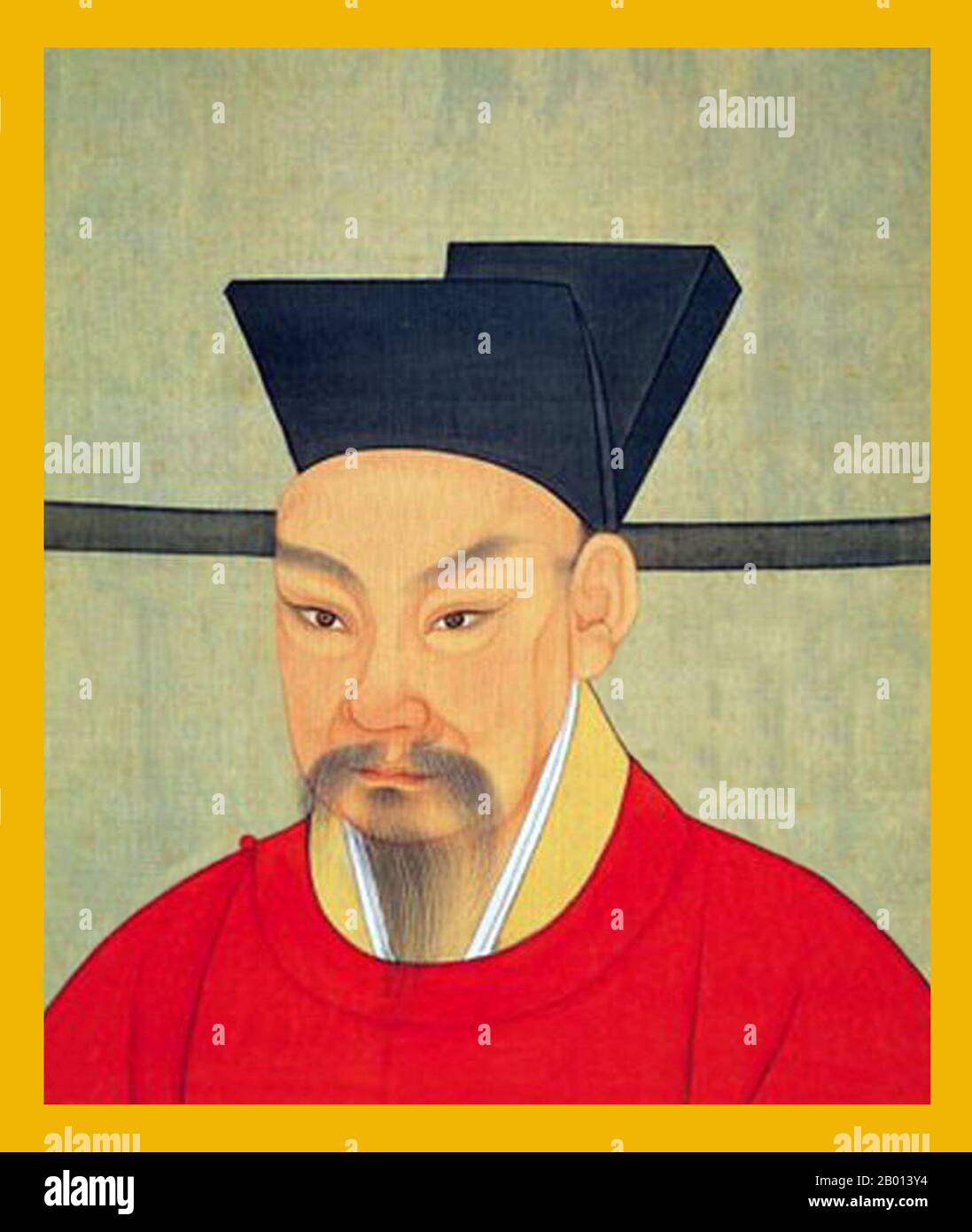 China: Emperor Lizong (26January 1205 - 16 November 1264), 14th ruler of the Song Dynasty and 5th ruler of the Southern Song (r. 1224-1264). Hanging scroll painting, c. 1224-1264.  Emperor Lizong, personal name Zhao Yun and originally known as Zhao Yuju and Zhao Guicheng, was the fifth emperor of the Southern Song. Lizong's long reign of forty years did little to improve the predicament Song China was in at the time. Lizong was uninterested in governmental affairs, delegating matters into the hands of his ministers while he chased after frivolous pleasures, even as the Mongols approached. Stock Photo