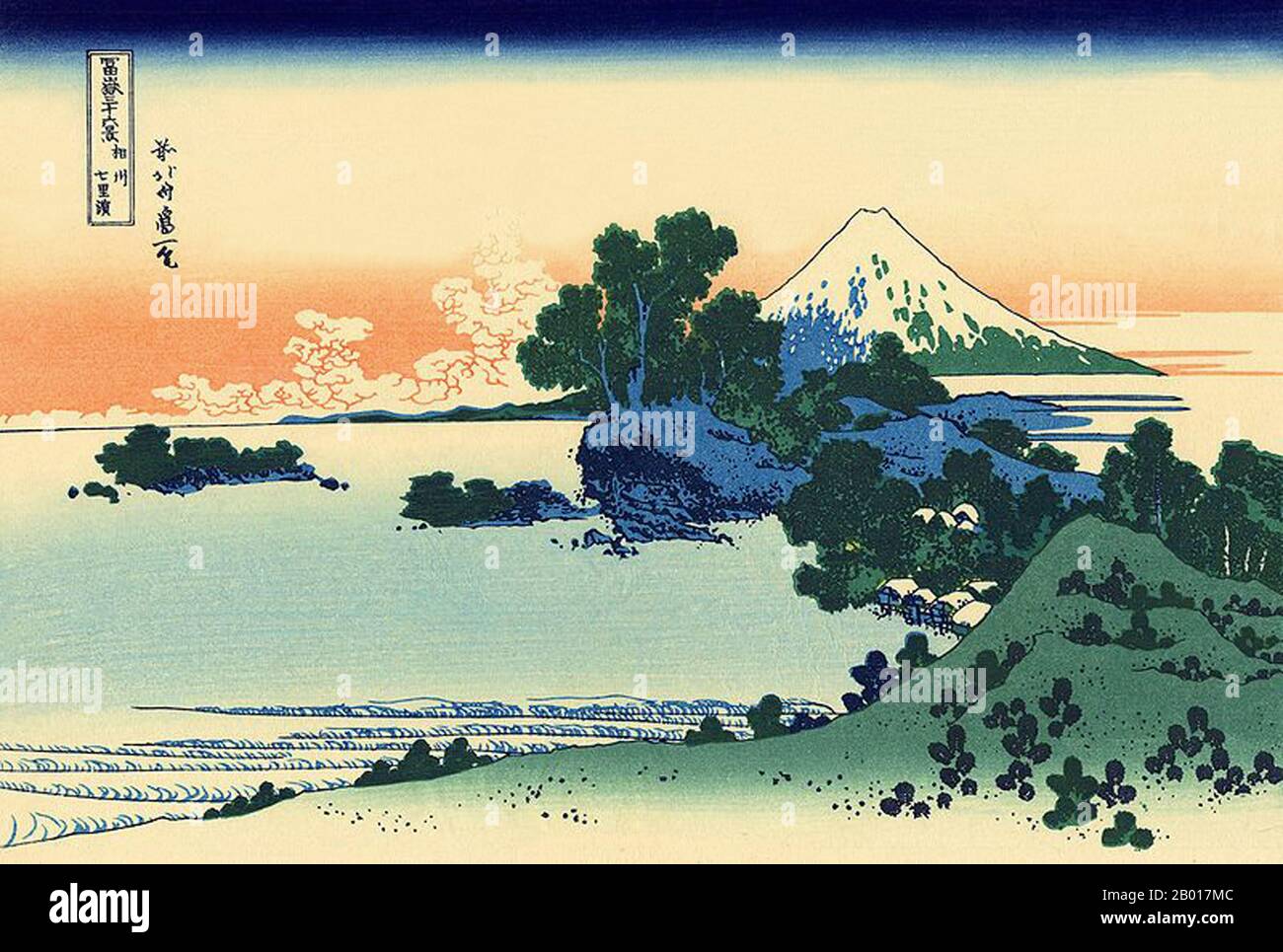 Japan: 'Shichiri Beach in Sagami Province'. Ukiyo-e woodblock