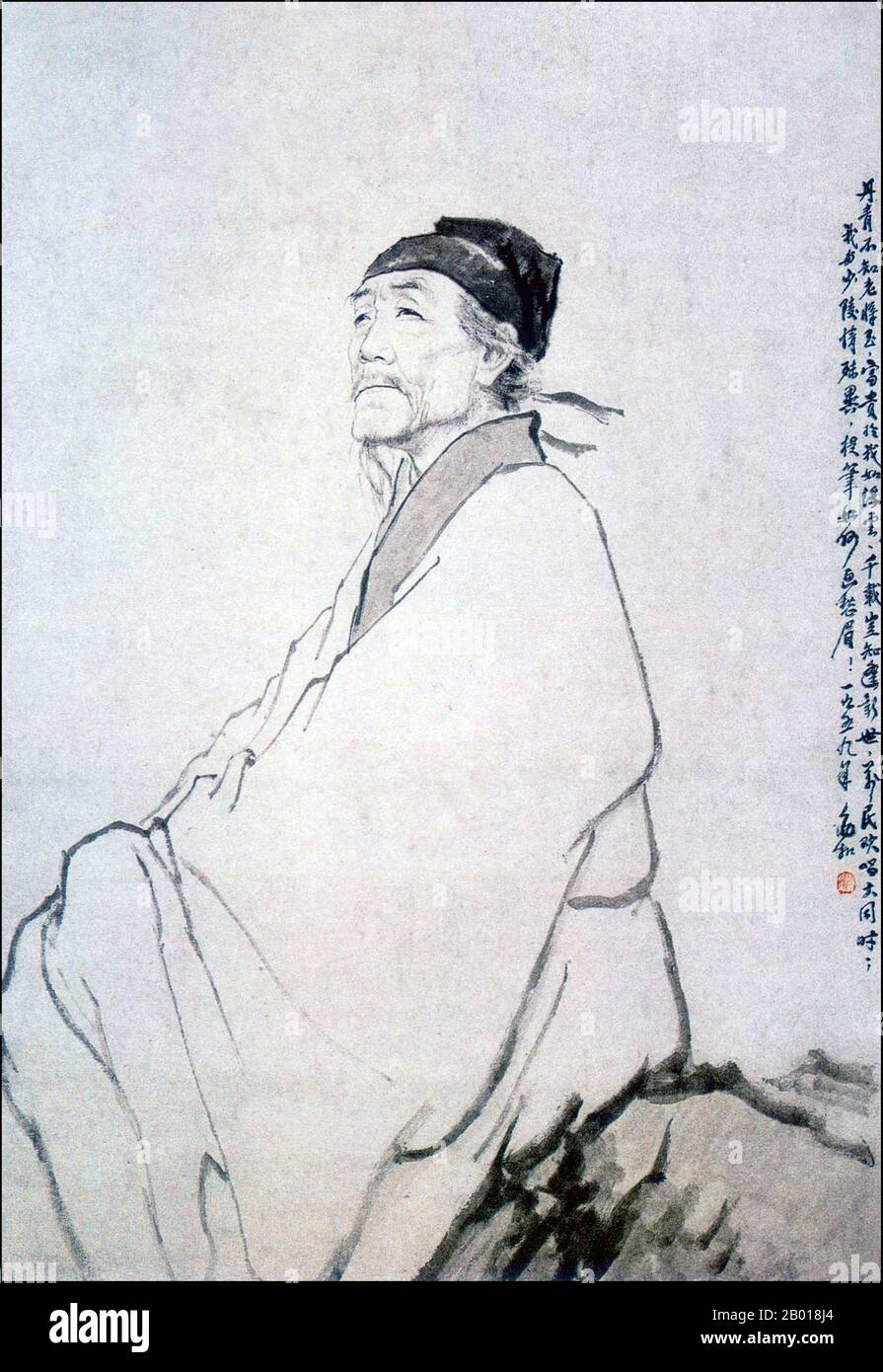Du Fu was a prominent Chinese poet of the Tang Dynasty. Along with Li Bai (Li Bo), he is frequently called the greatest of the Chinese poets. His greatest ambition was to serve his country as a successful civil servant, but he proved unable to make the necessary accommodations. His life, like the whole country, was devastated by the An Lushan Rebellion of 755, and his last 15 years were a time of almost constant unrest.  Although initially he was little known to other writers, his works came to be hugely influential in both Chinese and Japanese literary culture. Of his poetic writing, nearly f Stock Photo