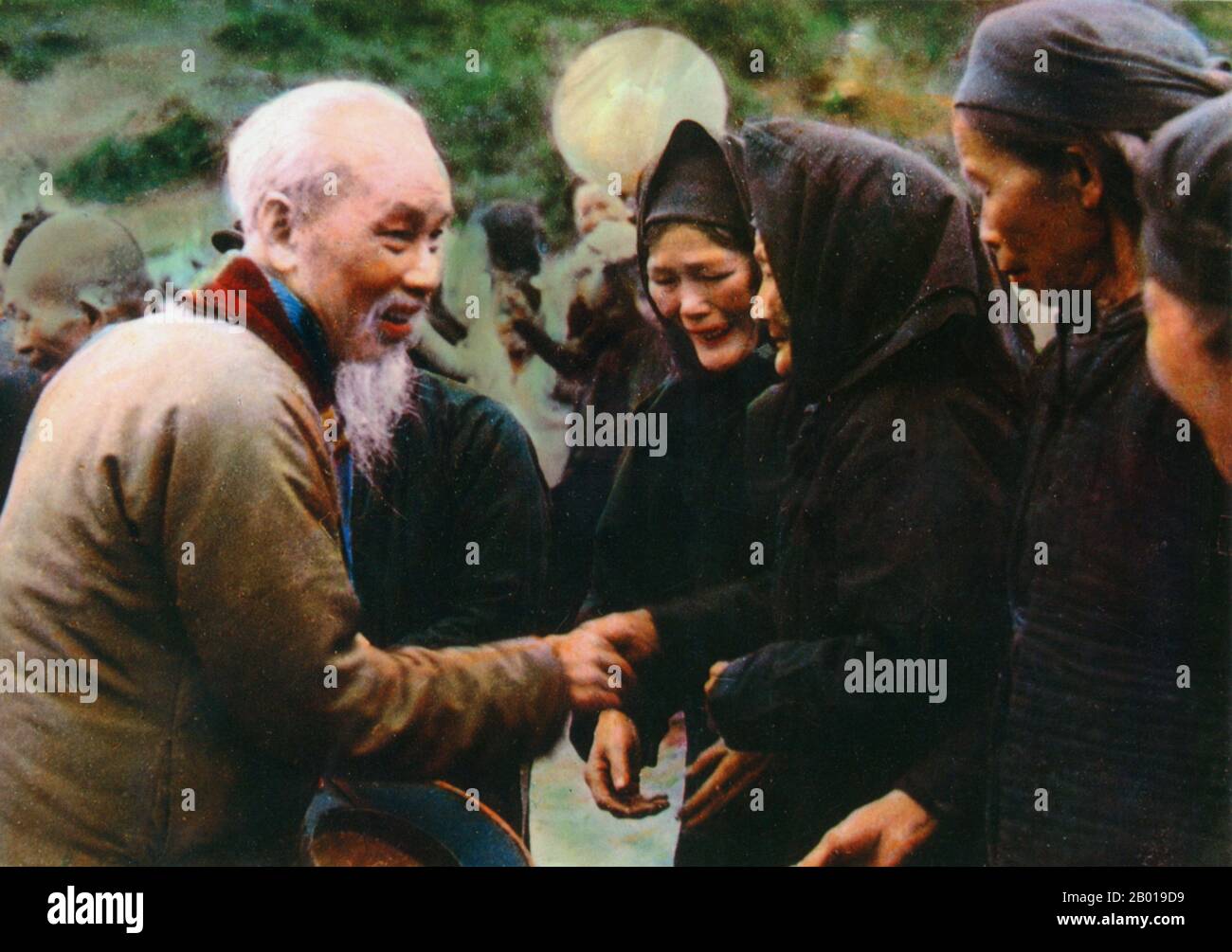 Vietnam: President Ho Chi Minh (19 May 1890 - 3 September 1969) in Pac Bo, Cao Bang, c. 1961.  Hồ Chí Minh, born Nguyễn Sinh Cung and also known as Nguyễn Ái Quốc was a Vietnamese Communist revolutionary leader who was prime minister (1946-1955) and president (1945-1969) of the Democratic Republic of Vietnam (North Vietnam). He formed the Democratic Republic of Vietnam and led the Viet Cong during the Vietnam War until his death. Stock Photo