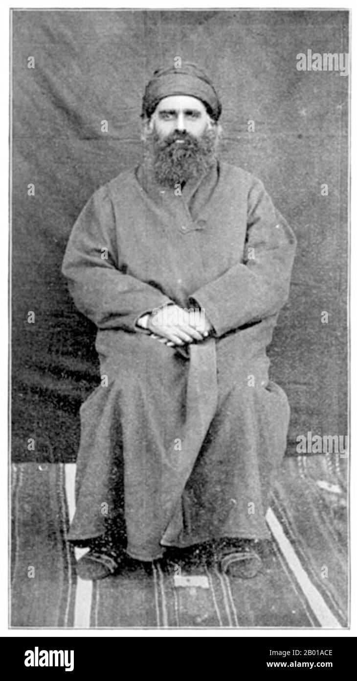 Iran: A Nestorian Archbishop in Persia, 1897.  Nestorius developed his Christological views as an attempt to rationally explain and understand the incarnation of the divine Logos, the Second Person of the Holy Trinity as the man Jesus Christ. He had studied at the School of Antioch where his mentor had been Theodore of Mopsuestia; Theodore and other Antioch theologians had long taught a literalist interpretation of the Bible and stressed the distinctiveness of the human and divine natures of Jesus. He took his Antiochene leanings with him when he was appointed Patriarch of Constantinople. Stock Photo