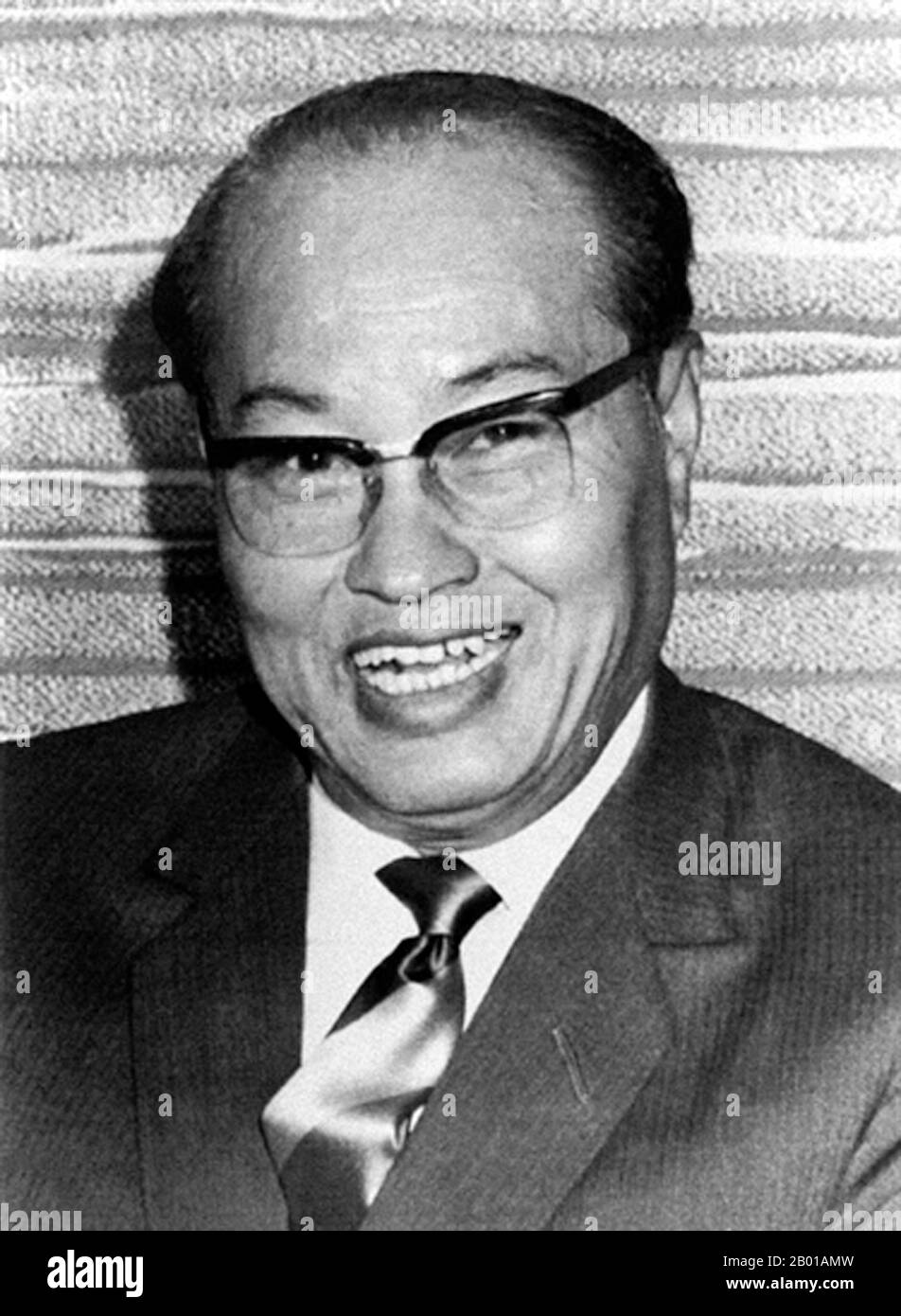 Burma/Myanmar: Ne Win (c. 1910-2002), Prime Minister of Burma from 1958 to 1960 and 1962 to 1974 and also head of state from 1962 to 1981.  Ne Win (born on 24 May or 14 May 1911 or 10 July 1910 – 5 December 2002) was a politician and military commander. He was Prime Minister of Burma from 1958 to 1960 and 1962 to 1974 and also head of state from 1962 to 1981. He also was the founder and from 1963 to 1988 the chairman of the Burma Socialist Programme Party, which from 1964 until 1988 was the sole political party in the Burmese nation state. Stock Photo