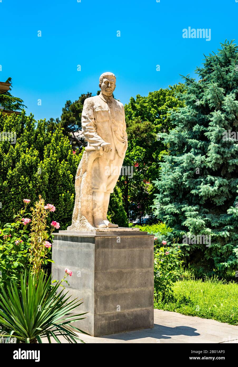 Statue of Stalin in Gori, Georgia. Gori is the birthplace of Joseph Stalin Stock Photo