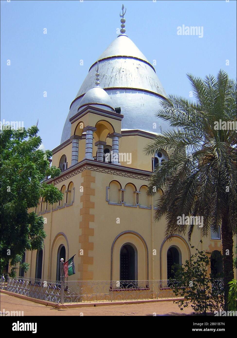 Sudan: The Tomb of the Mahdi, Omdurman, Khartoum. Photo by Petr Adam Dohnalek (CC BY-SA 3.0 License).  Muhammad Ahmad bin Abd Allah (12 August 1844 - 22 June 1885) was a religious leader of the Samaniyya order in Sudan who, on June 29, 1881, proclaimed himself as the Mahdi or messianic redeemer of the Islamic faith. His proclamation came during a period of widespread resentment among the Sudanese population of the oppressive policies of the Turco-Egyptian rulers, and capitalised on the messianic beliefs popular among the various Sudanese religious sects of the time. Stock Photo