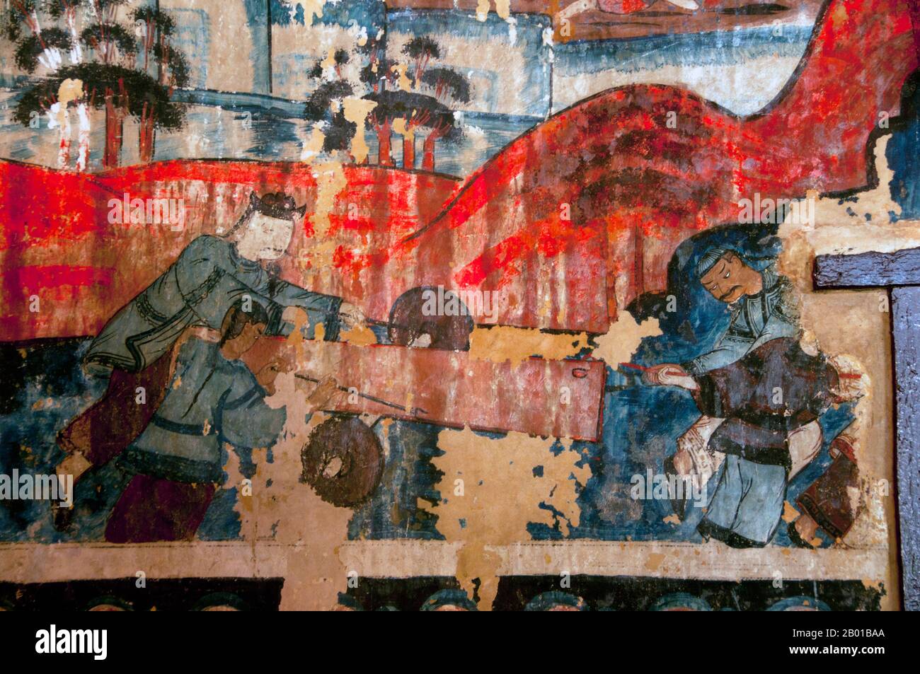 Thailand Chinese carpenters and builders, northern wall mural, Wat