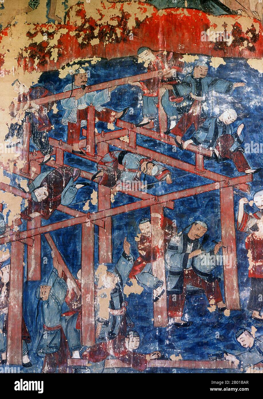 Thailand Chinese carpenters and builders, northern wall mural, Wat