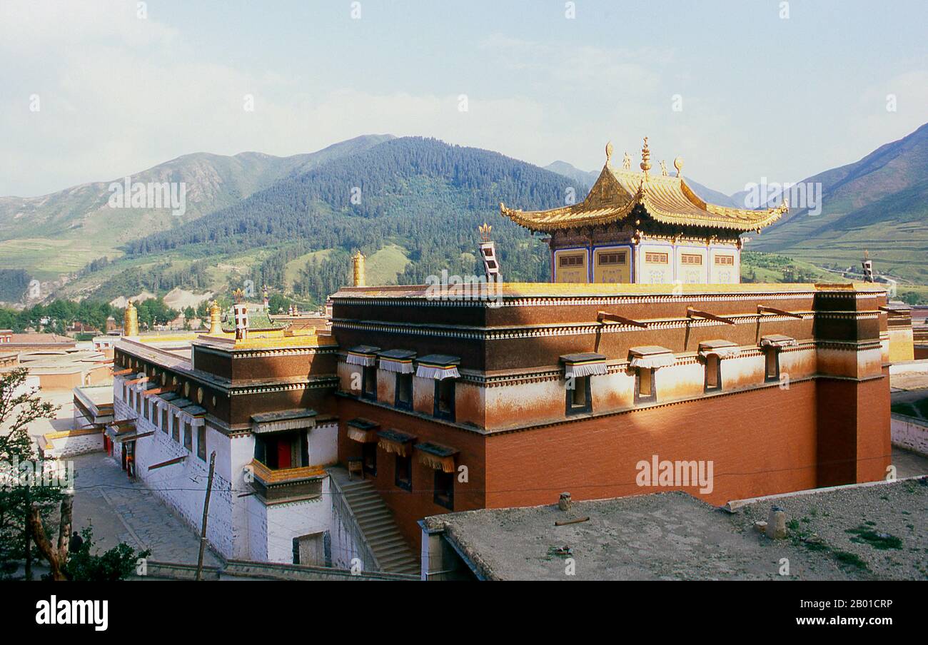 China: The Small Gold Tile Temple Hall, Labrang Monastery, Xiahe, Gansu ...