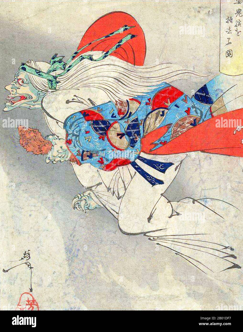 Japanese woodblock print of a ghost hi-res stock photography