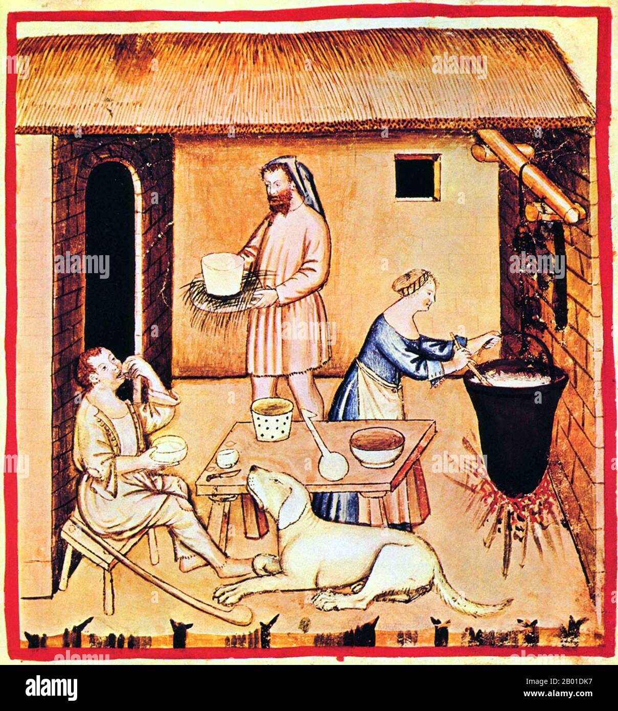 https://c8.alamy.com/comp/2B01DK7/iraqitaly-cheese-making-illustration-from-ibn-butlans-taqwim-al-sihha-or-maintenance-of-health-published-in-italy-as-the-tacuinum-sanitatis-14th-century-the-tacuinum-sometimes-taccuinum-sanitatis-is-a-medieval-handbook-on-health-and-wellbeing-based-on-the-taqwim-alsihha-an-eleventh-century-arab-medical-treatise-by-ibn-butlan-of-baghdad-ibn-butln-was-a-christian-physician-born-in-baghdad-and-who-died-in-1068-he-set-forth-six-elements-necessary-to-maintain-daily-health-2B01DK7.jpg
