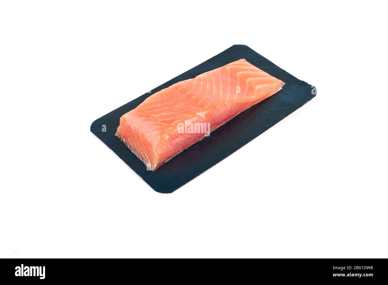 smoked salmon in vacuum packing. Isolated on white Stock Photo Alamy