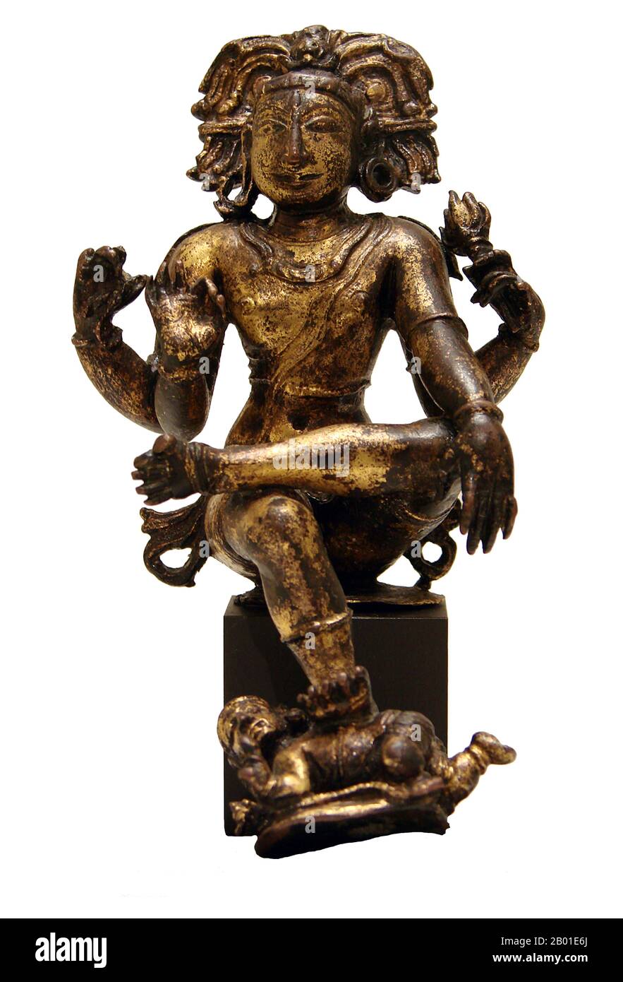 India: Shiva as Dakshinamurthy or Jnana Dakshinamurti, Lord of Knowledge, Vijayanagar Dynasty (15th-16th century), Tamil Nadu, 16th century.  Dakshinamurthy or Jnana Dakshinamurti (Sanskrit: दक्षिणामूर्ति (Dakṣiṇāmūrti)) is an aspect of Shiva as a guru (teacher) of all types of knowledge, particularly the jnana. This aspect of Shiva is his personification as the supreme or the ultimate awareness, understanding and knowledge.  This form represents Shiva in his aspect as a teacher of yoga, music, and wisdom, and giving exposition on the shastras. He is worshipped as the god of wisdom. Stock Photo